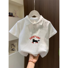 批发儿童短袖上衣夏季装新款卡通印花polo衫洋气休闲<b class='q'>宽松</b>百搭上衣