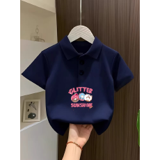 批发儿童短袖上衣夏季装新款卡通印花polo衫洋气休闲<b class='q'>宽松</b>百搭上衣