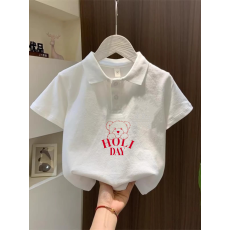 批发儿童短袖上衣夏季装新款卡通印花polo衫洋气休闲<b class='q'>宽松</b>百搭上衣
