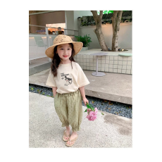 批发纯棉<b class='q'>女</b><b class='q'>童</b>洋气短袖<b class='q'>T</b><b class='q'>恤</b>夏装新款百搭圆领印花休闲百搭上衣