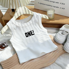 1*1纯棉高弹力儿童背心夏季新款趣味洋气休闲百搭无袖上衣