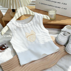 批发1*1纯棉高弹力儿童背心夏季新款趣味洋气休闲百搭无袖上衣