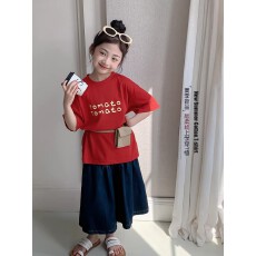 批发纯棉<b class='q'>女童</b>洋气<b class='q'>短袖</b><b class='q'>T</b><b class='q'>恤</b>夏装新款百搭圆领印花休闲百搭上衣