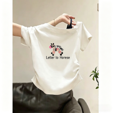 批发女童短袖T恤夏装吊带斜肩韩版新款夏季中大童收腰洋气上衣