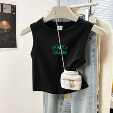 批发1*1纯棉高弹力儿童背心<b class='q'>夏</b>季新款趣味洋气休闲百搭无袖上衣