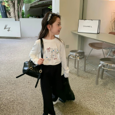 批发纯棉女童长袖T恤春秋新款韩版儿童洋气宝宝时髦百搭上衣