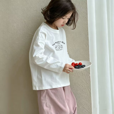 纯棉女童长袖T恤春秋新款韩版儿童洋气宝宝时髦百搭上衣