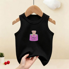 批发1*1纯棉高弹力<b class='q'>男</b><b class='q'>童</b>背心夏季新款趣味时尚休闲百搭无袖上衣