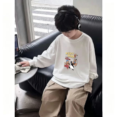 批发纯棉 带螺纹袖口<b class='q'>男童</b><b class='q'>长袖</b><b class='q'>T</b><b class='q'>恤</b>春秋装新款儿童时尚圆领百搭<b class='q'>t</b><b class='q'>恤</b>