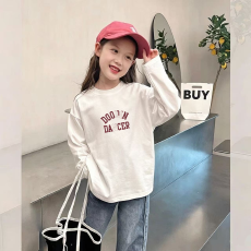 批发纯棉女童长袖T恤春<b class='q'>秋</b>新款韩版儿童洋气宝宝时髦百搭上衣