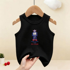批发1*1纯棉高弹力<b class='q'>男</b><b class='q'>童</b>背心夏季新款趣味时尚休闲百搭无袖上衣