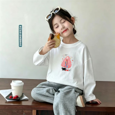 批发纯棉女童<b class='q'>长袖</b><b class='q'>T</b><b class='q'>恤</b>春秋新款韩版儿童洋气<b class='q'>宝宝</b>时髦百搭上衣