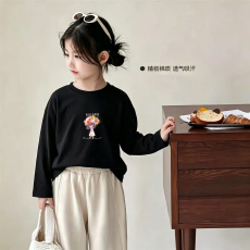 批发纯棉女童<b class='q'>长袖</b><b class='q'>T</b><b class='q'>恤</b>春秋新款韩版儿童洋气<b class='q'>宝宝</b>时髦百搭上衣