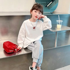 批发纯棉 带螺纹袖口女童<b class='q'>长袖</b><b class='q'>T</b><b class='q'>恤</b>新款<b class='q'>儿童</b>洋气圆领百搭<b class='q'>t</b><b class='q'>恤</b>
