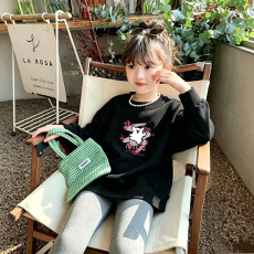 批发纯棉 带螺纹袖口女童<b class='q'>长袖</b><b class='q'>T</b><b class='q'>恤</b>新款<b class='q'>儿童</b>洋气圆领百搭<b class='q'>t</b><b class='q'>恤</b>