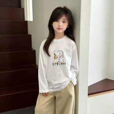 批发纯棉女童<b class='q'>长袖</b><b class='q'>T</b><b class='q'>恤</b>春秋新款韩版儿童洋气<b class='q'>宝宝</b>时髦百搭上衣
