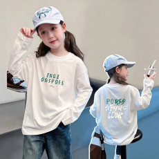 批发纯棉女童<b class='q'>长袖</b><b class='q'>T</b><b class='q'>恤</b>春秋新款韩版儿童洋气<b class='q'>宝宝</b>时髦百搭上衣