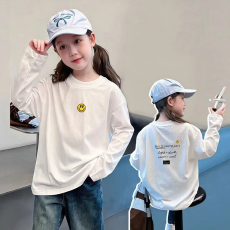 批发纯棉女童<b class='q'>长袖</b><b class='q'>T</b><b class='q'>恤</b>春秋新款韩版儿童洋气<b class='q'>宝宝</b>时髦百搭上衣