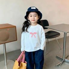 纯棉女童长袖T恤春秋新款韩版儿童洋气宝宝时髦百搭上衣