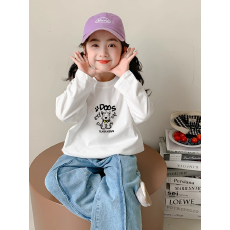 纯棉女童长袖T恤春秋新款韩版儿童洋气宝宝时髦百搭上衣