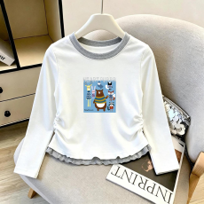 批发<b class='q'>女童</b>韩<b class='q'>版</b>长袖<b class='q'>T</b><b class='q'>恤</b>春秋新款修身拼色中大童百搭洋气打底衫