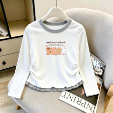 批发<b class='q'>女童</b>韩<b class='q'>版</b>长袖<b class='q'>T</b><b class='q'>恤</b>春秋新款修身拼色中大童百搭洋气打底衫