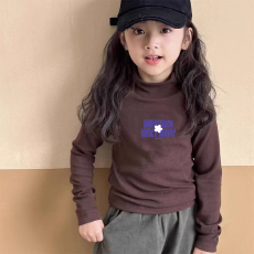 批发儿童半高领德绒打底衫秋冬内搭女童装长袖T恤秋冬百搭洋气上衣