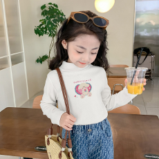 批发儿童半高领德绒打底衫秋冬内搭女童装长袖T恤秋冬百搭洋气上衣