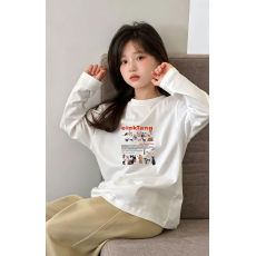 批发纯棉女童长袖T恤春秋新款韩版儿童洋气休闲时髦百搭上衣