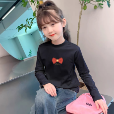 批发儿童半高领德绒打底衫秋冬内搭女童装长袖T恤秋冬百搭洋气上衣