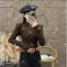 批发新款<b class='q'>秋</b>冬交叉设计蕾丝拼接立领长袖打底衫上衣女