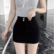 批发2026年新款黑色高腰半身裙女弹力<b class='q'>显瘦</b>小个子辣妹包臀a字短裙