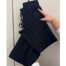 批发2026亮闪闪直筒裤夏季休闲裤气质百搭时尚减龄高腰显瘦女休闲<b class='q'>长裤</b>