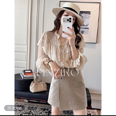 批发蕾丝 高珠纱<b class='q'>长袖</b>衬衣荷叶袖花边衬衫