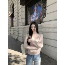 批发famouswang春新款早春仙仙<b class='q'>马海毛</b>柔柔粉色针织<b class='q'>开衫</b>w537背心两件套