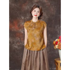 批发中式香云纱上衣女2026夏新款气质<b class='q'>妈妈</b>装高端女装