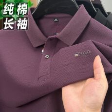 外贸男士POLO衫2026秋冬装轻奢刺绣翻领长袖亲肤休闲T恤厂家直供