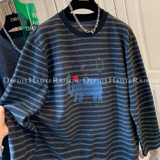 批发软糯减龄大象条纹绒长袖T恤<b class='q'>打底衫</b>韩版宽松休闲上衣女2025冬