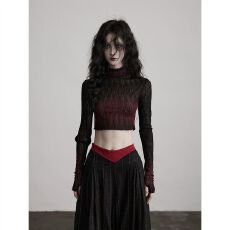 批发美式复古个性手绘渐变血管色网纱蕾丝打底<b class='q'>T</b>恤秋季新款长袖<b class='q'>T</b>恤上衣