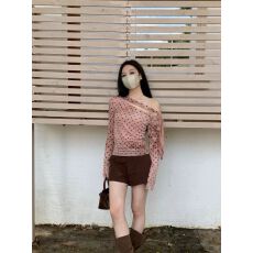 批发双层原版工艺做法秋季薄感波点晕染渐变<b class='q'>网纱</b>斜肩系带