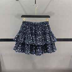 批发【原版质量有内里】垂感棉麻碎花松紧腰半身裙高腰甜美蛋糕短裙女