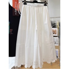 批发【原版面料】特大码300斤宽松阔腿<b class='q'>裙裤</b><b class='q'>女</b>夏镂空钩花八分休闲裤