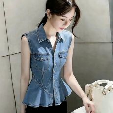 批发超好看时尚牛仔马甲女时髦洋气2026春季新款百搭坎肩<b class='q'>背心</b>外套上衣