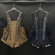 批发美式复古辣妹背带裤女夏季薄款设计感小众拼接显瘦牛仔<b class='q'>连体</b><b class='q'>短裤</b>