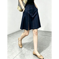 批发美式<b class='q'>复古</b>洋气工装半身裙女夏季高腰显瘦A字裙设计感小众开叉短裙