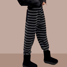 批发【】欧货女裤休闲运动加绒加厚高腰卫裤条纹束腿<b class='q'>小脚裤</b>秋冬款