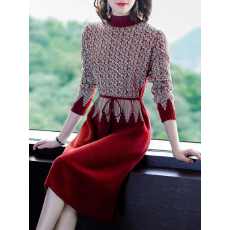 批发2025毛衣裙女内搭加厚秋冬新款时尚百搭妈妈装洋气打底针织<b class='q'>连衣裙</b>