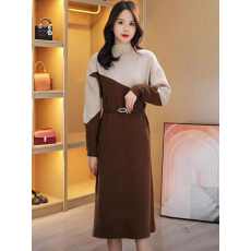 批发高端设计感洋气连衣裙2025秋<b class='q'>冬</b>新款女士搭配大衣毛线针织毛衣裙子