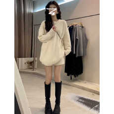 批发针织毛衣白色连衣裙子女秋冬季<b class='q'>大衣</b>内搭巨好看穿搭配一整套装早秋