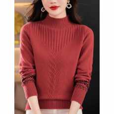 批发秋冬新款羊毛衫女士半高领洋气毛衣中年<b class='q'>妈妈</b>装内搭保暖针织打底衫